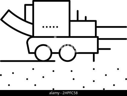 pipe layer machine line icon vector illustration Stock Vector