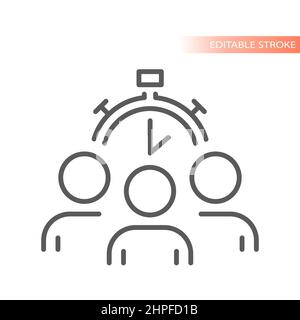 Teamwork Icon. Editable Bold Outline With Color Fill Design. Vector ...