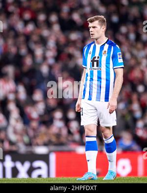 Alexander Sorloth of Real Sociedad during the La Liga match between