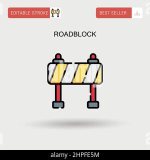 road barrier icon sign. A set of nine different colored labels. Vector ...
