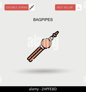 Bagpipes Simple vector icon. Stock Vector