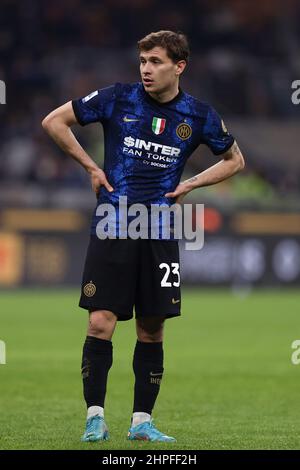 San Siro stadium, Milan, Italy, February 20, 2022, Nicolo Barella (FC Internazionale) looks on  during  Inter - FC Internazionale vs US Sassuolo - ita Stock Photo