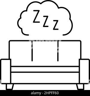 sleeping mens leisure line icon vector illustration Stock Vector