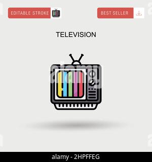 Television Simple vector icon. Stock Vector