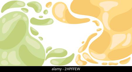 A splash of juice, drinking juice splashing out like from a fountain. Splash in a flat style. Banner Stock Vector