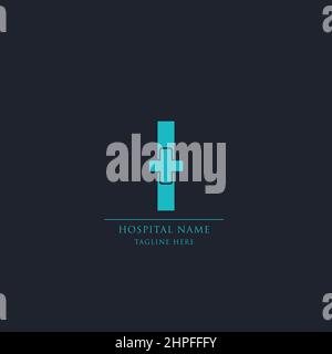 Alphabet I initial letter medical or hospital logo icon. Stock Vector