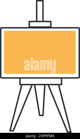 Stylish icon from thin lines easel on a white background - Vector illustration Stock Vector