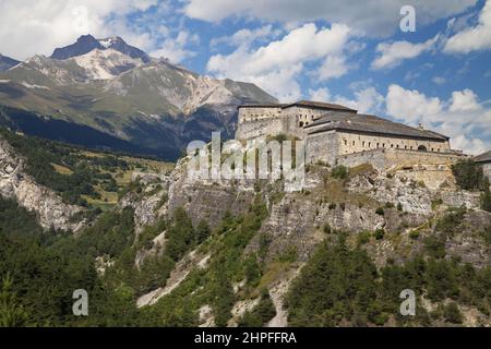 Fort Victor-Emmanuel and Dent Parrachee, Aussois, Rhone-Alpes, France. Stock Photo