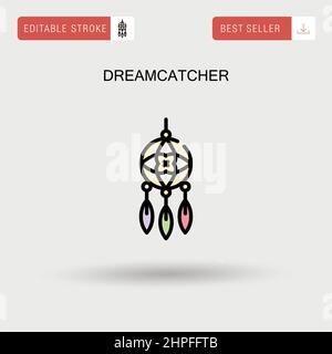 Dreamcatcher Simple vector icon. Stock Vector
