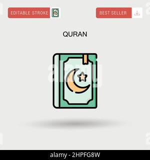 Quran Simple vector icon. Stock Vector