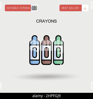 Crayons Simple vector icon. Stock Vector