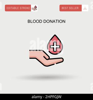 Blood donation Simple vector icon. Stock Vector