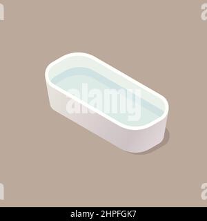 Bathtub icon in isometric design. Vector illustration Stock Vector