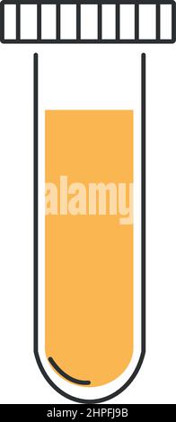 Stylish thin line icon of a test tube on a white background - Vector illustration Stock Vector