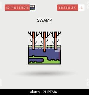 Swamp Simple vector icon. Stock Vector