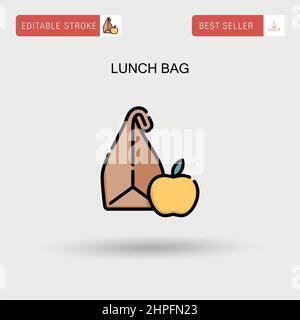 Lunch bag Simple vector icon. Stock Vector