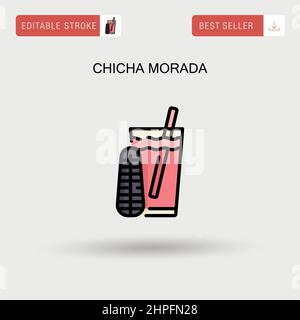Glass of Chicha morada with purple corn and lime. Traditional drink ...
