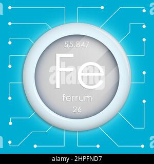 Iron element periodic table chemistry. Iron symbol atomic vector sign Fe  vitamin Stock Vector Image & Art - Alamy