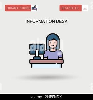 Information desk Simple vector icon. Stock Vector