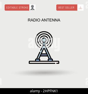 Radio antenna Simple vector icon. Stock Vector