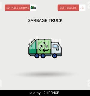 Garbage truck Simple vector icon. Stock Vector