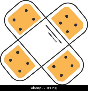 Stylish icon from thin lines Band-aid on a white background - Vector illustration Stock Vector