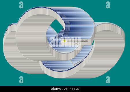 Old computer window with many blank error messages. Retro pc interface with problem or glitch, vintage web browser alert, software system bug or virus Stock Vector
