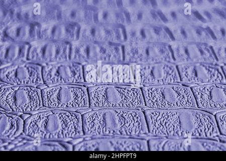 Blue crocodile leather texture. Abstract background for design. Stock Photo