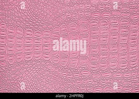 Pink crocodile leather texture. Abstract background for design. Stock Photo