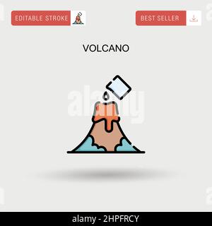 Volcano Simple vector icon. Stock Vector