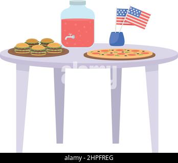 Festive board with american flag semi flat color vector object Stock Vector