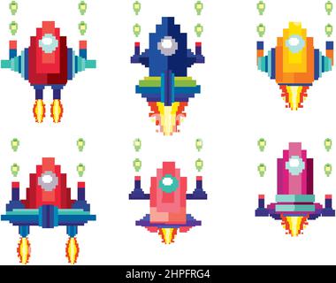 vector pixel art missile isolated Stock Vector Image & Art - Alamy