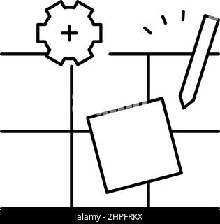 tile dismantling line icon vector illustration Stock Vector