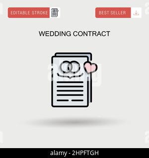 Wedding contract Simple vector icon Stock Vector Image & Art - Alamy