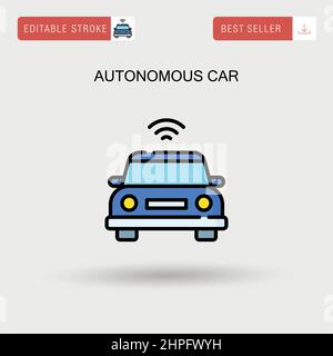 Autonomous car Simple vector icon. Stock Vector