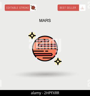 Mars Simple vector icon. Stock Vector