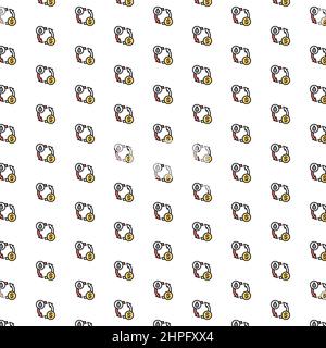 Vector oil exchange, water transfer, convert pattern with various icons. Stock Vector