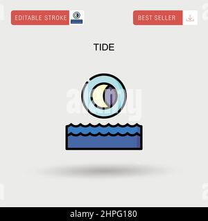 Tide Simple vector icon. Stock Vector