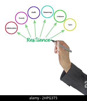 Presenting Six Factors of Resilience Stock Photo