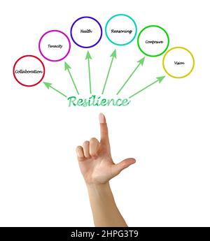 Presenting Six Factors of Resilience Stock Photo