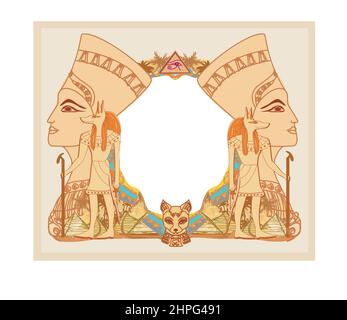 Ancient egypt abstract vintage frame Stock Vector
