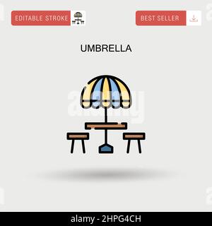 Umbrella Simple vector icon. Stock Vector