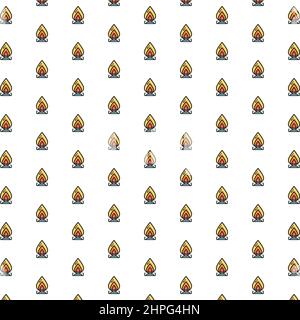 Vector gas stove, oil burner pattern with various icons. Stock Vector