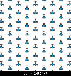 Vector valve, tap, pipe connector pattern with various icons. Stock Vector