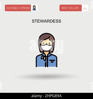 Stewardess Simple vector icon. Stock Vector