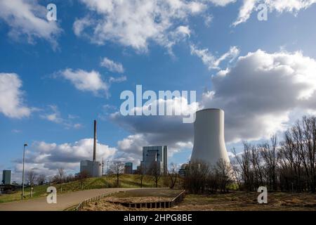 STEAG CHP plant Walsum, coal-fired power plant on the Rhine Stock Photo