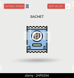 Sachet Simple vector icon. Stock Vector