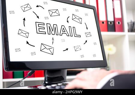 Email concept shown on a computer screen Stock Photo