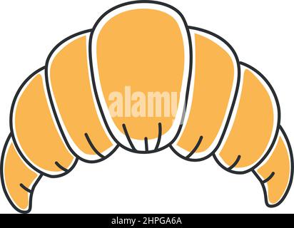 Stylish thin line croissant icon isolated on white background - Vector ...