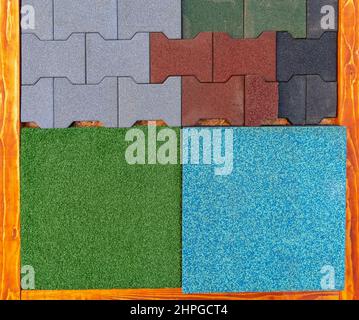 Eco Ruuber Structure Recycled Rubber Playground Soft Tiles Floor Structure Stock Photo - Alamy